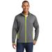 Sport-Tek ST853 Sport-Wick Stretch Contrast Full-Zip Jacket in Charcoal Grey Heather/Charge Green size Small | Polyester/Spandex Blend