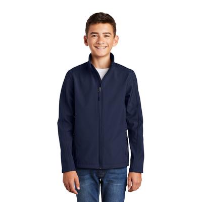 Port Authority Y317 Youth Core Soft Shell Jacket in Dress Blue Navy size Small | Fleece