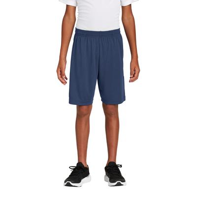 Sport-Tek YST355P Youth PosiCharge Competitor Pocketed Short in True Navy Blue size XL | Polyester