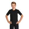 Sport-Tek YST470 Athletic Youth Rashguard Top in Black size Medium | Polyester/Spandex Blend