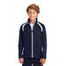 Sport-Tek YST90 Youth Tricot Track Jacket in True Navy Blue/White size XS | Polyester