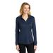 Port Authority L540LS Women's Silk Touch Performance Long Sleeve Polo Shirt in Navy Blue size 2XL | Polyester