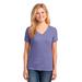 Port & Company LPC54V Women's Core Cotton V-Neck Top in Violet size Large | Polyester Blend