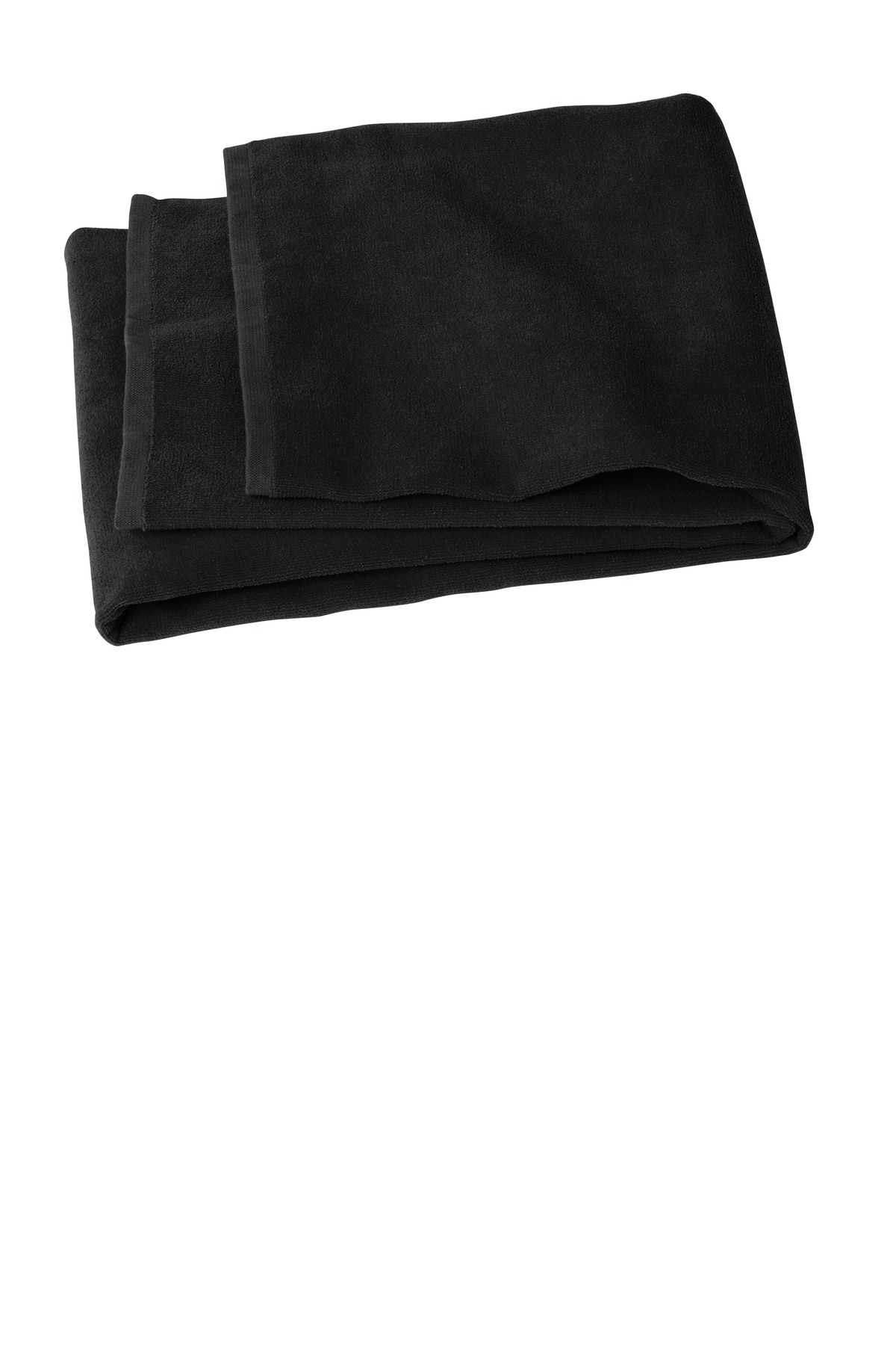 Port Authority PT44 Value Beach Towel in Black size OSFA | Cotton Terry Velour - ShirtSpace