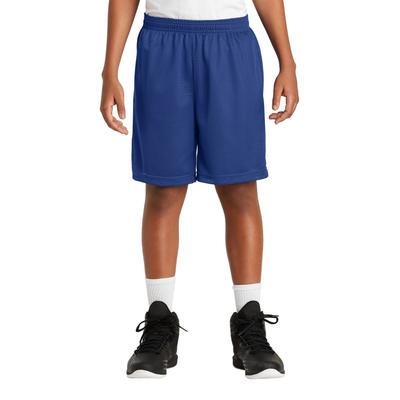 Sport-Tek YST510 Youth PosiCharge Classic Mesh Short in True Royal Blue size Medium | Polyester