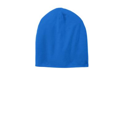 Sport-Tek STC35 PosiCharge Competitor Cotton Touch Jersey Knit Slouch Beanie Top Hat in True Royal Blue size OSFA | Polyester