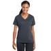 Sport-Tek LST340 Women's PosiCharge RacerMesh V-Neck Top in Graphite Grey size Small | Polyester