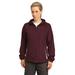 Sport-Tek LST76 Women's Colorblock Hooded Raglan Jacket in Maroon/White size XS | Polyester