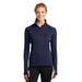 Sport-Tek LST850 Athletic Women's Sport-Wick Stretch 1/4-Zip Pullover Top in True Navy Blue size 2XL | Polyester/Spandex Blend