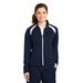 Sport-Tek LST90 Women's Tricot Track Jacket in True Navy Blue/White size Medium | Polyester