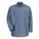 Red Kap SP14LONG Long Size, Sleeve Industrial Work Shirt in Petrol Blue size ML | Cotton/Polyester Blend