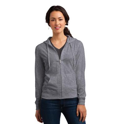 District DT2100 Women's Fitted Jersey Full-Zip Hoo...