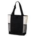 Port Authority B5160 Panel Tote Bag in Black/Stone size OSFA | Polyester Blend