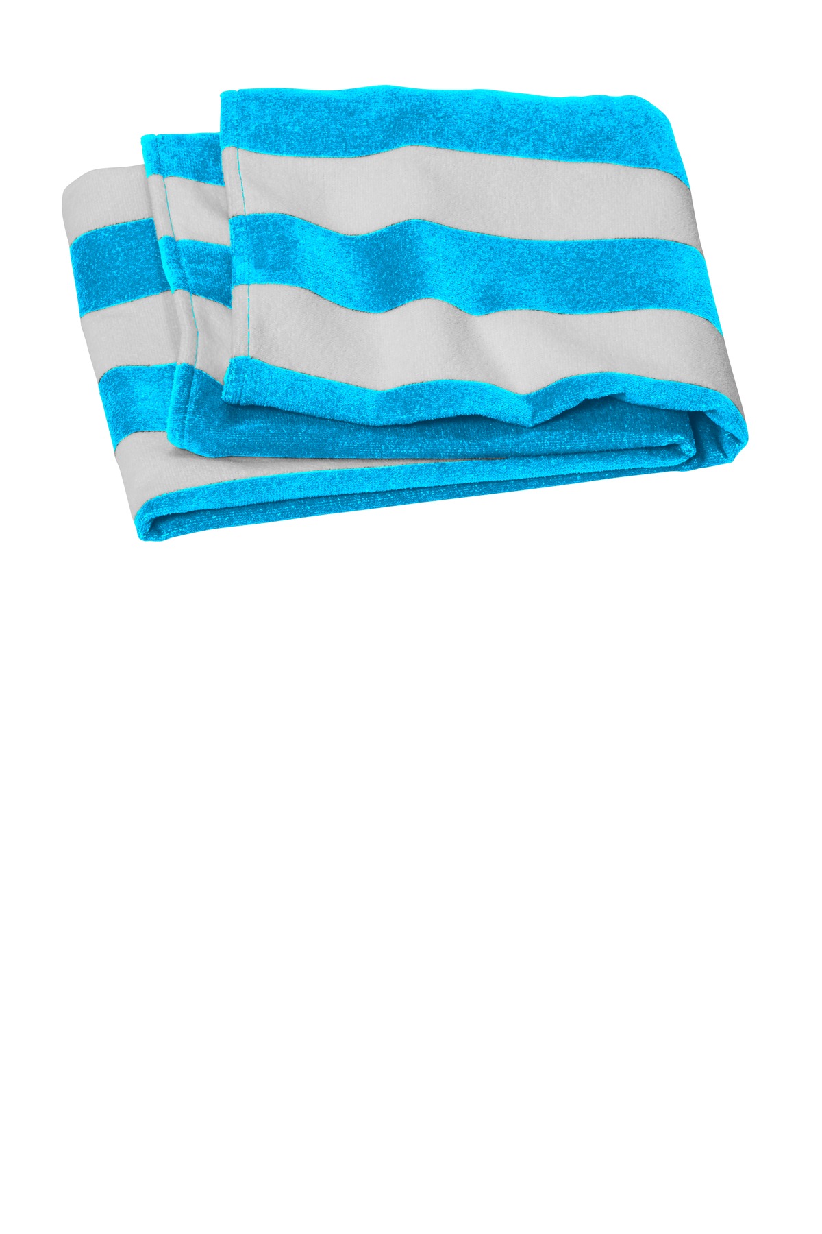 Port Authority PT45 Value Cabana Stripe Beach Towel in Turquoise size OSFA | Cotton