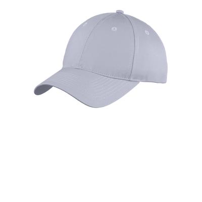 Port & Company YC914 Youth Six-Panel Unstructured Twill Cap in Silver size OSFA | Cotton