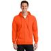 Port & Company PC90ZH Essential Fleece Full-Zip Hooded Sweatshirt in Safety Orange size Small