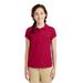 Port Authority YG503 Girls Silk Touch Peter Pan Collar Polo Shirt in Red size Small | Polyester Blend