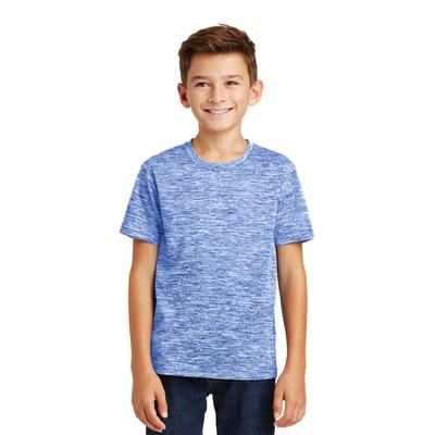 Sport-Tek YST390 Youth PosiCharge Electric Heather Top in True Royal Blue size Small | Polyester