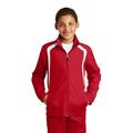 Sport-Tek YST60 Athletic Youth Colorblock Raglan Jacket in True Red/White size XS | Polyester