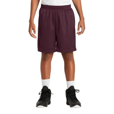 Sport-Tek YST510 Youth PosiCharge Classic Mesh Short in Maroon size Small | Polyester