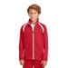 Sport-Tek YST90 Youth Tricot Track Jacket in True Red/White size XS | Polyester