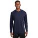 Sport-Tek T473LS Athletic Dry Zone Long Sleeve Raglan T-Shirt in True Navy Blue size Large | Polyester