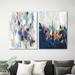 East Urban Home 2 Piece Abstract Canvas Wall Art - Specialty by PI Creative Art Canvas in Blue/Gray | 14 H x 22 W x 1 D in | Wayfair