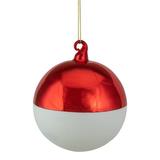 Northlight Seasonal 3.5" Matte White Glass Christmas Ball Ornament Glass in Red | 6.25 H x 3.5 W x 3.5 D in | Wayfair NORTHLIGHT TR88568