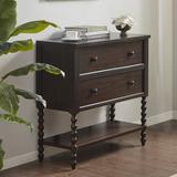 Madison Park Signature Beckett Solid Wood 2-Drawer Accent Chest Wood in Brown | 34.25 H x 36 W x 14.75 D in | Wayfair MPS130-0293