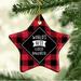 The Holiday Aisle® World's Best Eldest Daughter Star Holiday Shaped Ornamennt Ceramic/Porcelain in Black/Red | 3.1 H x 3.1 W x 0.5 D in | Wayfair