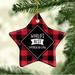 The Holiday Aisle® World's Best Father-In-Law Star Holiday Shaped Ornamennt Ceramic/Porcelain in Black/Red | 3.1 H x 3.1 W x 0.5 D in | Wayfair