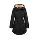 Orolay Women's Hooded Fleece Lined Parka Coat Mid-Length Winter Outdoor Padded Jacket Black XXL