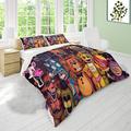 Anjinguang Five Ni-ghts Bedding Set for Kids Adult Twin Size 3 Pieces Duvet Cover Sets (1 Duvet Cover + 2 Pillow Shams) - FNAF Comforter Cover Sets FNAF Quilt Cover FNAF Pillow Case Cover