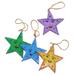 The Holiday Aisle® Star Shaped Holiday Shaped Ornament Set of 4 Wood in Brown/Green/Indigo | 3 H x 3 W x 0.3 D in | Wayfair 255317