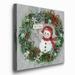 The Holiday Aisle® Mrs. Snowman - Wrapped Canvas Painting Print Canvas, Solid Wood in Green/Red | 10 H x 10 W x 1.5 D in | Wayfair