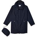 Cole Haan Damen Packbare Regenjacke mit Kapuze und Schleife Jacke, Indigo, Small Zierlich