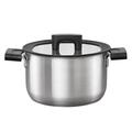 Fiskars 1052240 Casserole with Lid, Dia: 20 cm, Capacity: 3.5 litres, Suitable for All hobs, Stainless Steel/Plastic, Hard Face, 3.5 liters