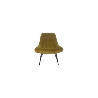 SalesFever Loungesessel mit XXL-Sitzfläche | Bezug Stoff in Samt-Optik | Gestell Metall schwarz | üppige Steppung | B 76