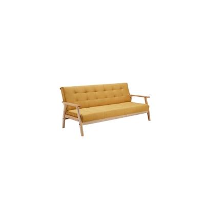 SalesFever Schlafsofa mit Armlehnen | 3 Funktionen | Bezug Strukturstoff | Gestell Massivholz Eukalyptus | B 190 x T 85 