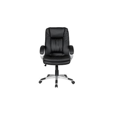 SalesFever Bürostuhl | Bezug Kunstleder | Gestell Metall verchromt | höhenverstellbar | B 66 x T 74 x H 104 cm | schwarz-silber Image