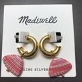 Madewell Jewelry | Madewell Stone Shell Charm Mini Hoop Earrings | Color: Gold/Pink | Size: Os