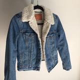 Levi's Jackets & Coats | Levi Strauss Denim Sherpa Jacket | Color: Blue/White | Size: Xs