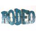 Williston Forge Rodeo Recycled Metal Sign Wall Decor Metal in Blue/Brown/Gray | 17 H x 34 W in | Wayfair 9C37A574C27E444280F826095706CE8A