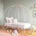 Lark Manor™ Anija Traditional Twin Metal Canopy Bed Metal in Pink | 78.75 H x 42.5 W x 88 D in | Wayfair 54954C56714F4E4F9AE321102B7810A0