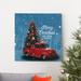 The Holiday Aisle® Seasons Greetings III - Wrapped Canvas Graphic Art Print Canvas, Solid Wood in Blue/Red | 10 H x 10 W in | Wayfair