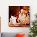 The Holiday Aisle® Check it Twice - Wrapped Canvas Painting Print Canvas, Solid Wood in Brown/Red | 16 H x 16 W x 1 D in | Wayfair
