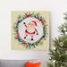 The Holiday Aisle® Santa Wreath - Wrapped Canvas Painting Print Canvas, Solid Wood in Red | 24 H x 24 W x 1 D in | Wayfair