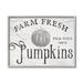 Rosalind Wheeler 'Vintage Rustic Farm Fresh Pumpkins Sign' by Daphne Polselli - Textual Art Print Wood in Brown | 16 H x 20 W x 1.5 D in | Wayfair