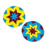 Bungalow Rose Vivid Starburst Set Of 6 Cotton Crocheted Coasters Cotton in Blue/Yellow/Brown | 0.2 D in | Wayfair 2B493E0A50E648989FC68A078CD07C24