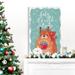 The Holiday Aisle® Squirrel Christmas - Premium Gallery Wrapped Canvas - Ready to Hang - Wrapped Canvas Print Metal in Green/Orange | Wayfair